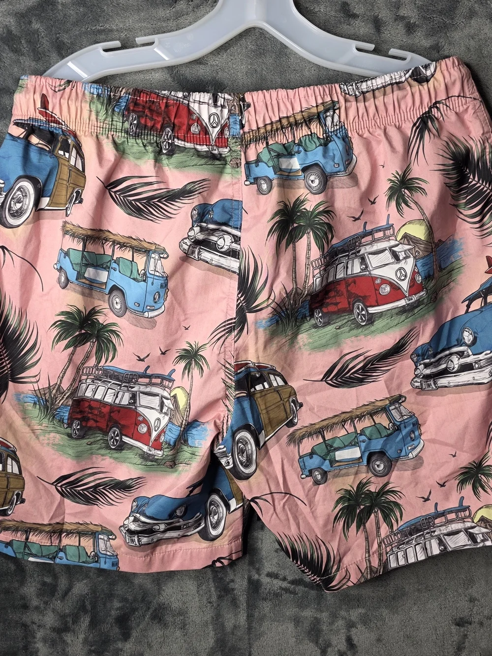 Psycho Tuna Swim Trunks Adult XLarge Pink Graphic Surfing Beach Outdoor